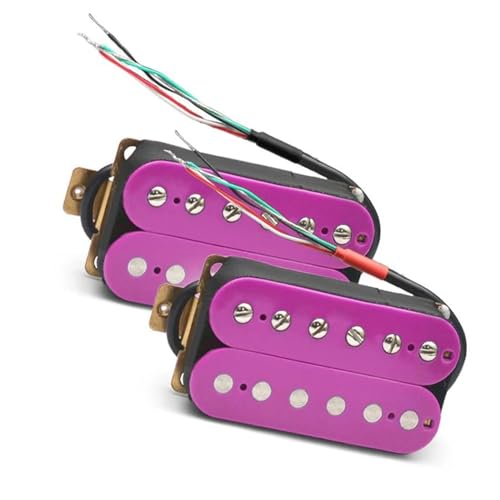 Gitarren-Tonabnehmer Bunter Humbucker-Tonabnehmer Für E-Gitarre, Spulen-Split-Tonabnehmer, Doppelspulen-Tonabnehmer, 4-Leiter-Kabel N-7,5K/B-15K (Color : Purple)