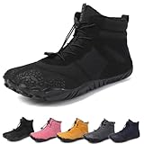 Barfußschuhe Winter, Outdoor Barfußschuhe Herren Damen Herbst Winter, Wasserdicht Barfussschuhe Barefoot Shoes, Trocknend Traillaufschuhe Wanderschuhe Zehenschuhe Hohe Warme und rutschfeste Stiefel