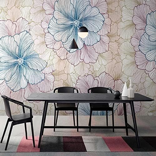 XLMING Einfache Strichzeichnung Blume 3D Tapete Home Dekoration Wohnzimmer Sofa Schlafzimmer Tv Hintergrund Wand-150cm×105cm