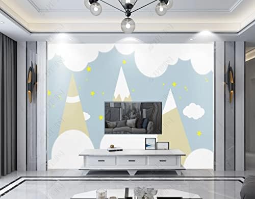 XLMING Mountain Star Weiße Wolke Cartoon Küche Esszimmer Arbeitszimmer Wohnzimmer TV Hintergrund Wand 3D Tapete-300cm×210cm