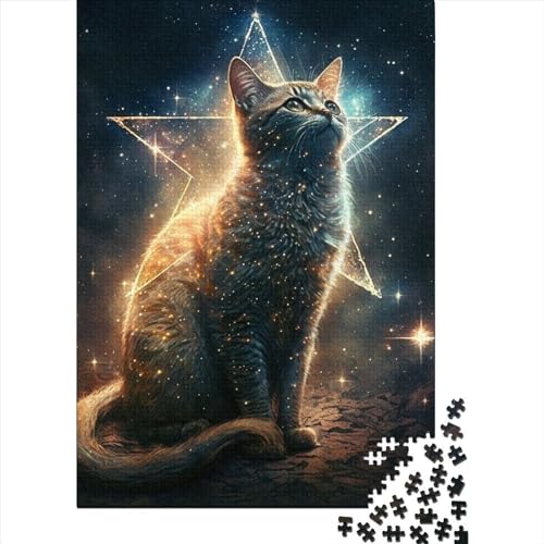 Art Bunte Katzen Holzpuzzle Puzzle für Erwachsene 1000 Teile Puzzle für Erwachsene Teenager Lernspiele Heimdekorationspuzzle. 75x50cm