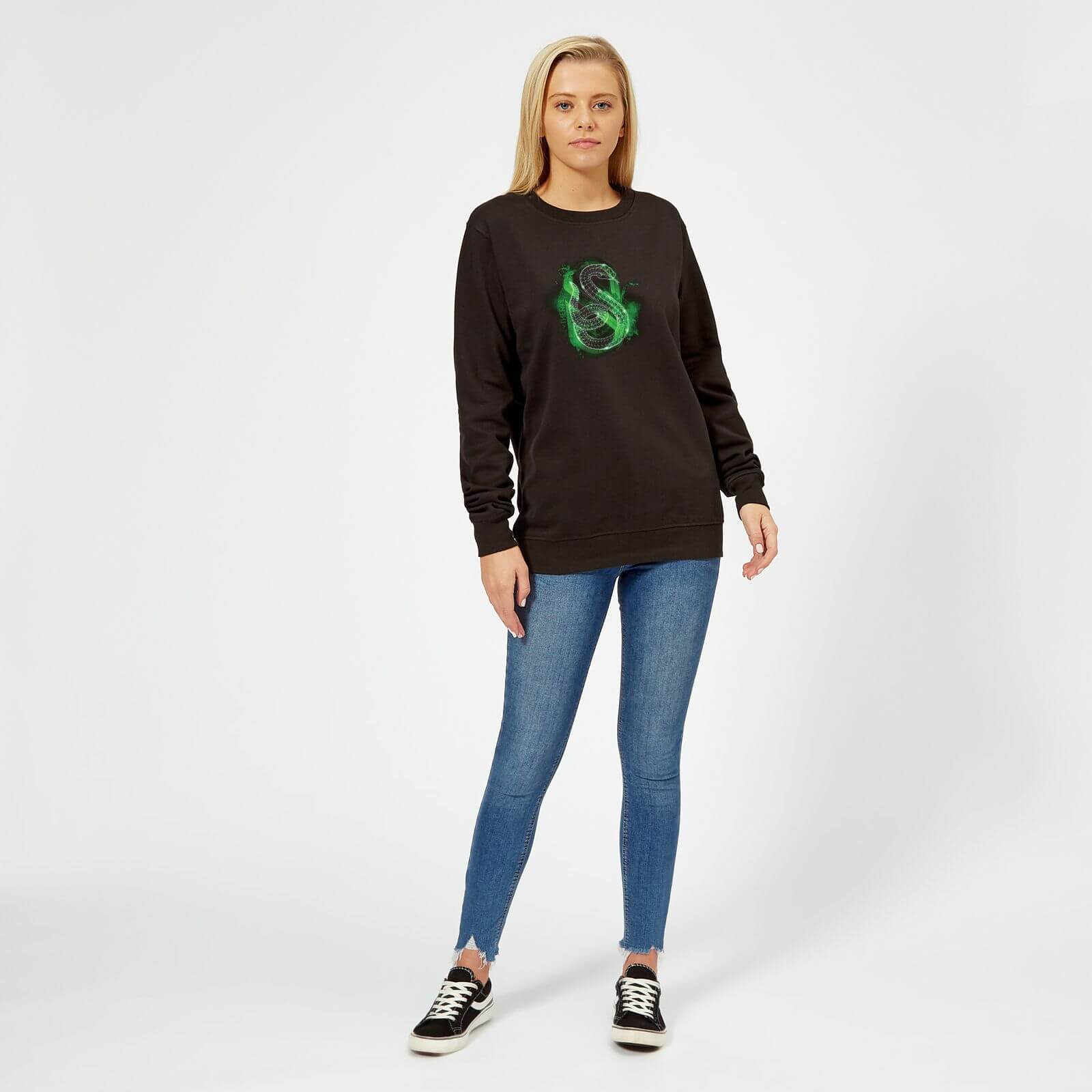 Harry Potter Slytherin Geometric Women's Sweatshirt - Black - XL 3