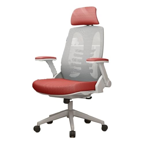 Zhaoj24-05 Bürostuhl Ergonomischer Ergonomischer Stuhl mit Lordosenstütze, Bürostuhl, bequemer, drehbarer Computerstuhl for das Arbeitszimmer zu Hause, Schreibtischstuhl Schreibtischstuhl(Red)