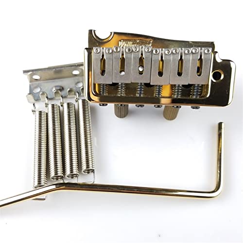 ZUOMU Gitarre Tremolo System Bridge 2 Punkt Stahl Sattel Tremolo -System Chrom Silber Gold E-Gitarre Ersatz Teile (Color : Gold)