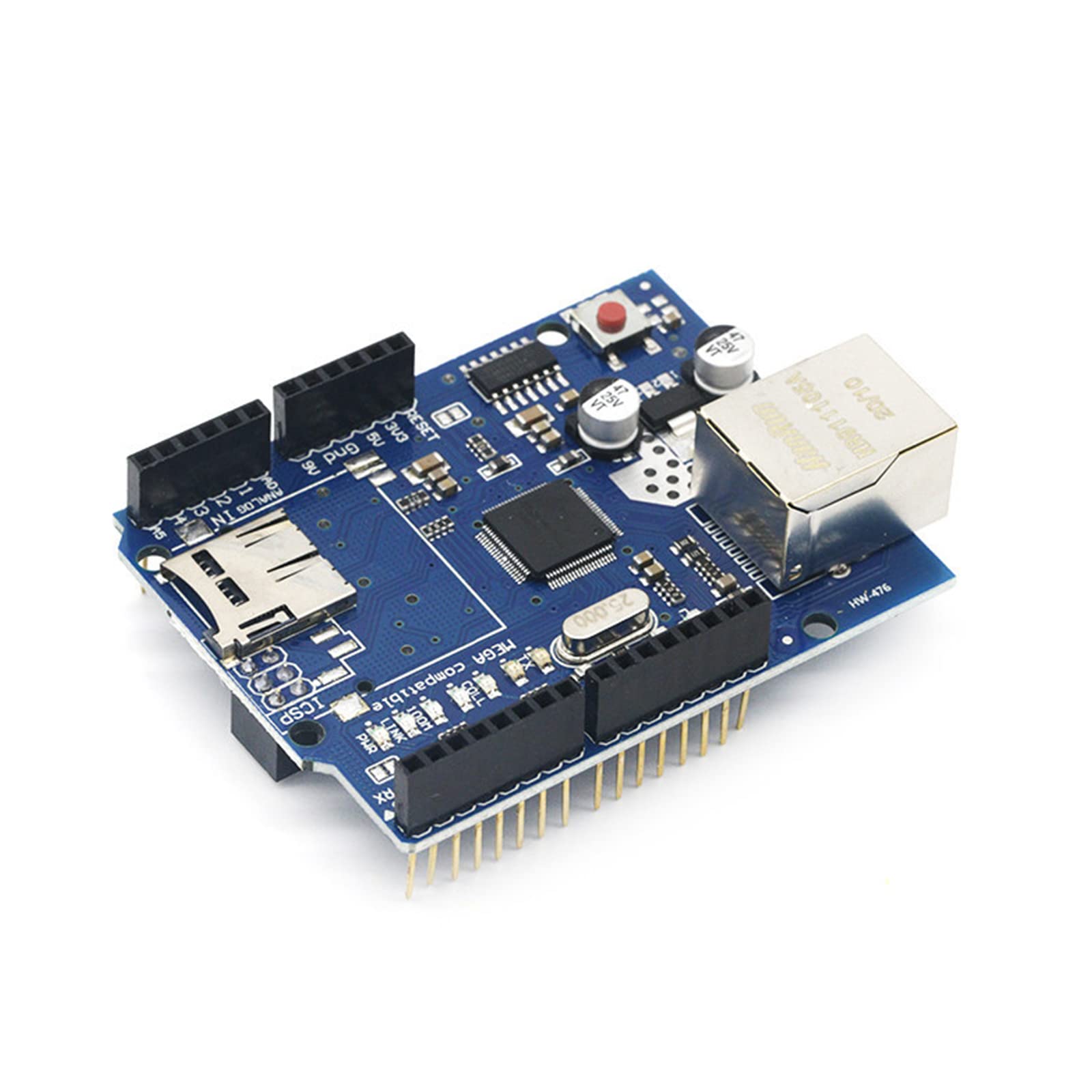 Qsvbeeqj Modulkarte Ethernet Shield Modul für 2560 Board Portable W5100 Ethernet Karte