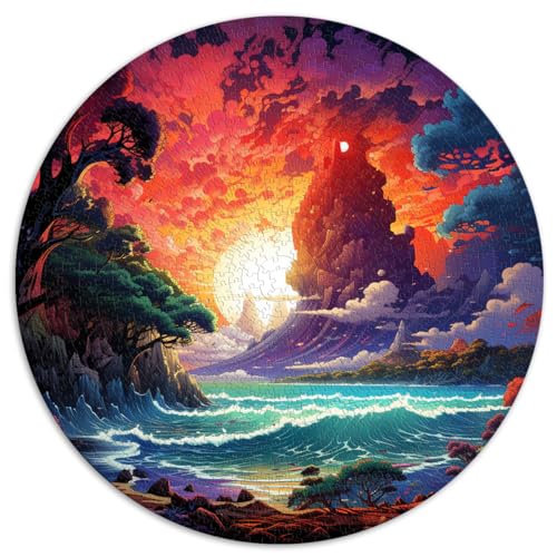 Puzzle-Insel im Nahen Meer, Puzzle 1000 Teile für Erwachsene, 26,5 x 26,5 Zoll, Lernspiel mit passendem Poster und Wissensblatt