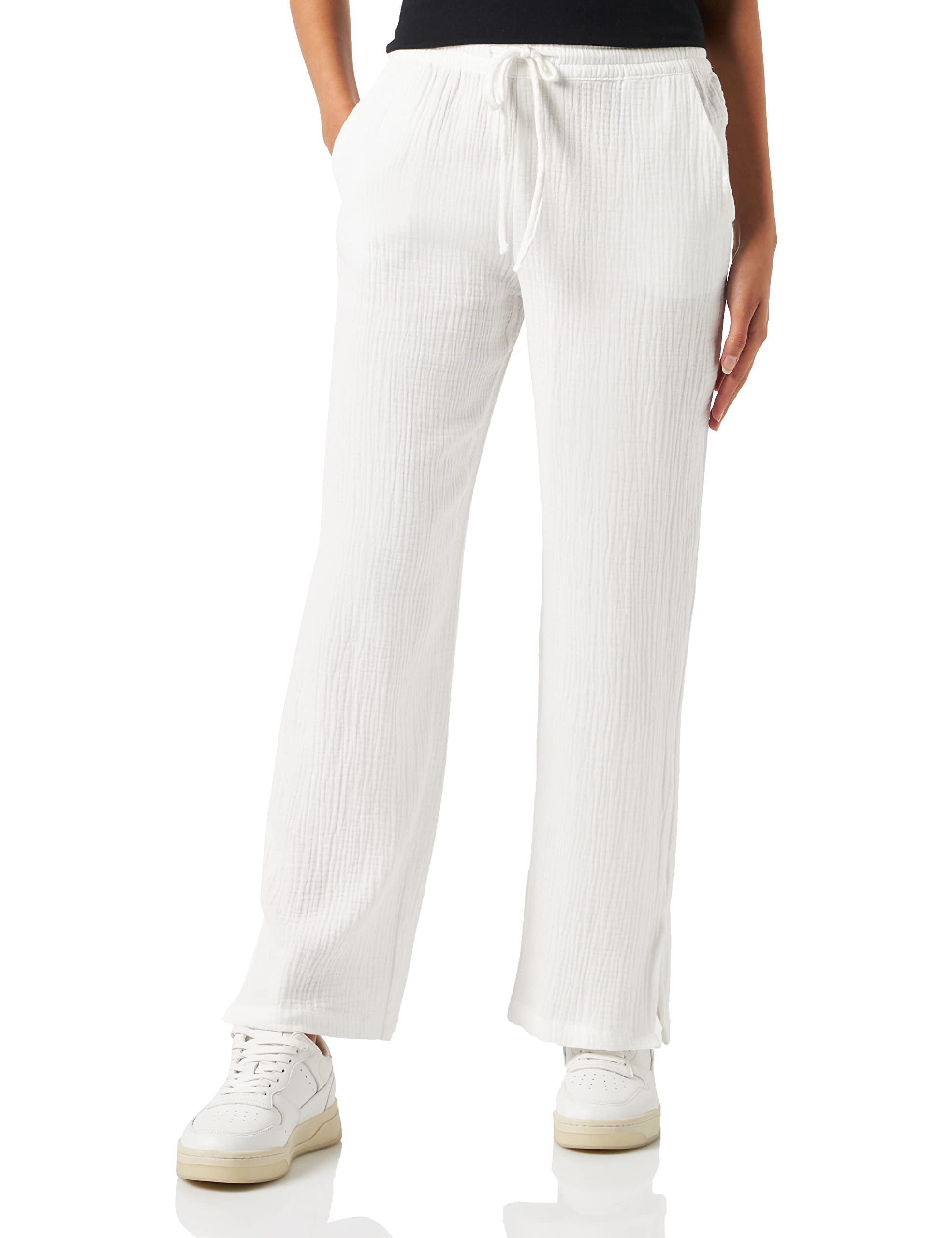 JdY Damen JDYTHEIS Life Wide Slit Pant WVN Dia Stoffhose, Cloud Dancer, L / 32L