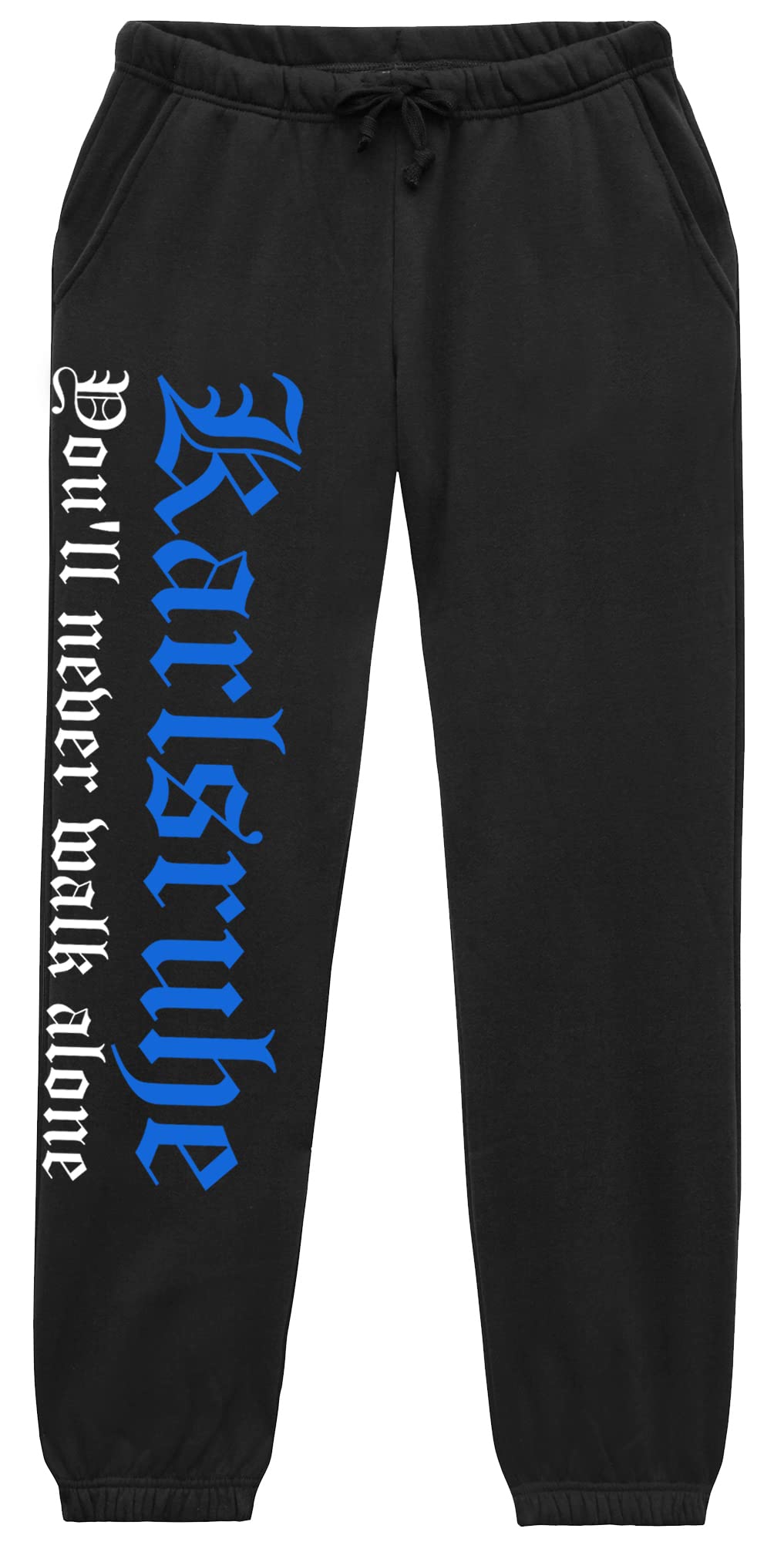 Karlsruhe Never Walk Alone Jogginghose | Karlsruhe Hose Herren Fussball Ultras Sport Freizeit | (XXL)