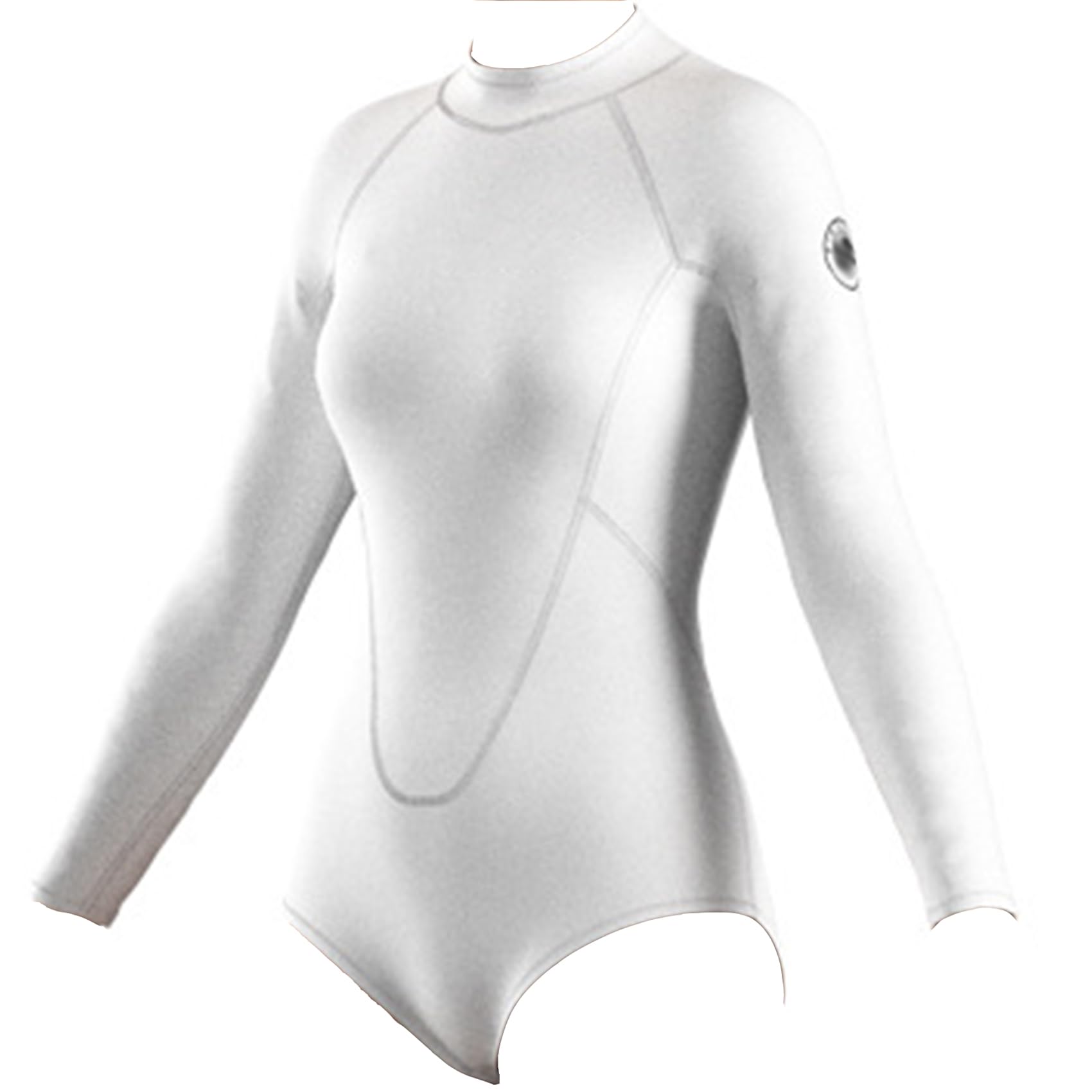 2MM Einteiliger Langarm-Neoprenanzug, Damen-Ultra-Stretch-Shorty-Neopren-Neoprenanzug, verdickter Taucheranzug mit Reißverschluss am Rücken, zum Schwimmen, Surfen, Schnorcheln,Weiß,XL