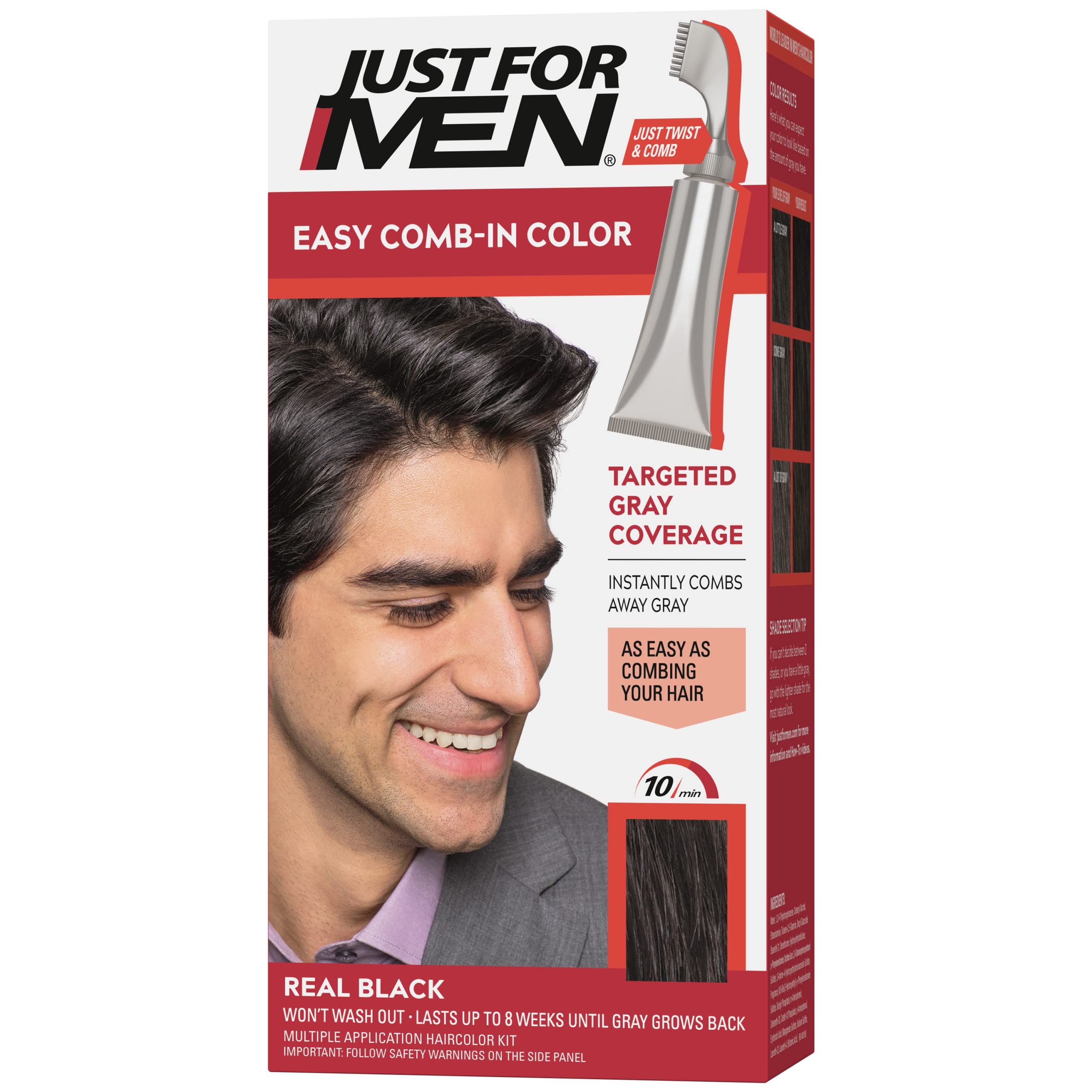 Just for men Per Anhalter gekämmte Haarfarbe für Herren Schwarz