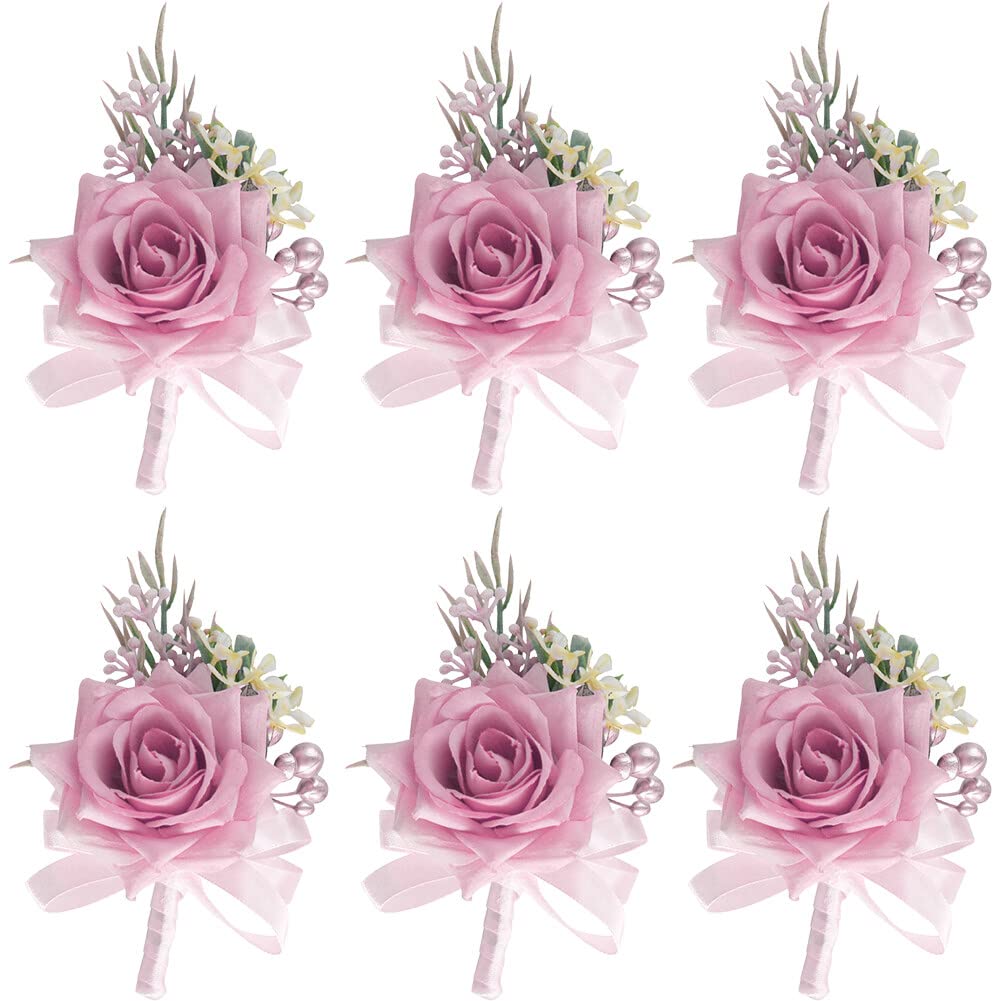 Armband Hochzeitsblumen, Brautjungfern-Armband, 6 Stück, künstliches Handgelenk, Boutonniere, Hochzeit, Hochzeit, Handgelenk, Boutonniere, Rose, Handgelenk, Rose, Boutonniere, Hochzeit, Handgelenk-Cor