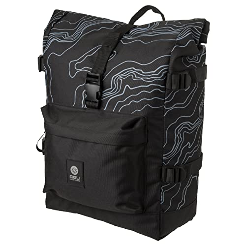 AGU Urban Trend H2O Roll-Top Fahrradtasche für Gepäckträger, 14 Liter zum Tragen am Schulter, wasserdichte Tasche, 100 % recyceltes Polyester, Schwarz - 14 l