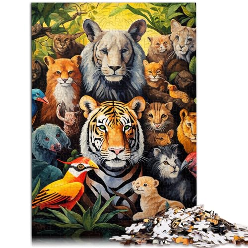 Puzzle für Erwachsene mit afrikanischen Tieren, 1000 Teile, Holzpuzzle, Spaß für zu Hause, Aktivitäten, Geburtstagsgeschenk, Reisegeschenk, 1000 Teile (50 x 75 cm)