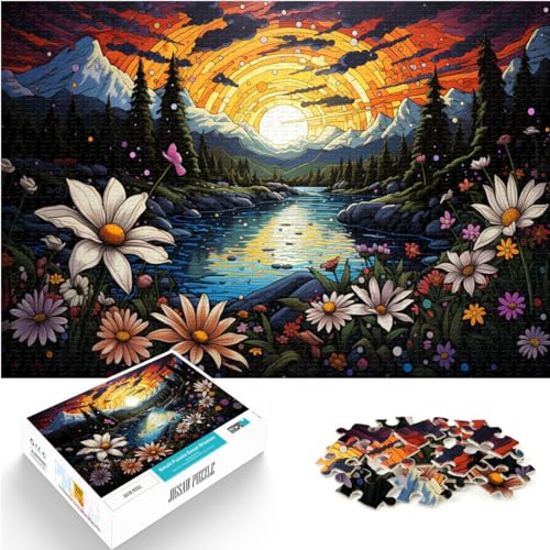 Puzzle Fantasie-Berglandschaft 1000 Teile Puzzle für Erwachsene Holzpuzzle Familienaktivität Puzzle Lernspiele 1000 Teile (50x75cm)