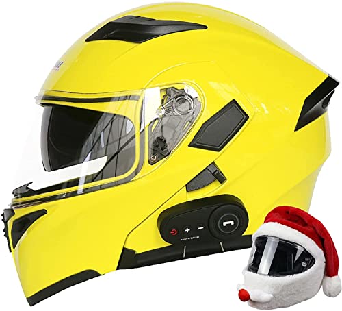 Modulare Motorradhelme Bluetooth-Integrierte Klapphelm Motorradhelme Mit Antibeschlag-Doppelsonnenblende Motorradhelm DOT/ECE-Zugelassener Integralhelm Für Herren Und Damen