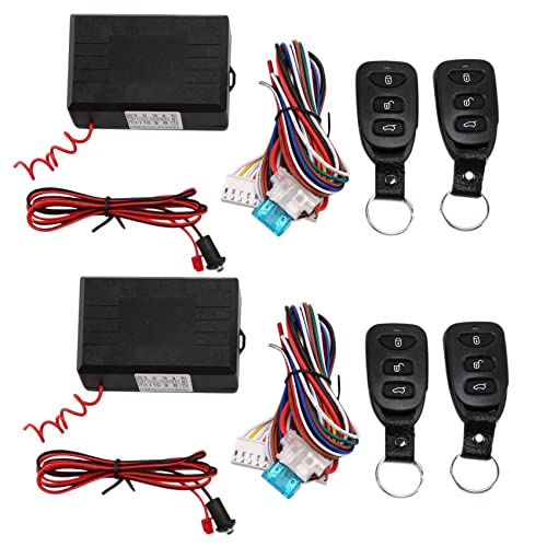 Toranysadecegumy 2 x Universal Auto Alarmanlagen Türschloss Keyless Entry System Zentralverriegelung mit Fernbedienung