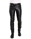 Bockle® Big Cheeker Schwarze Herren Lederhose Lederjeans Rindleder, Size: W40/L36