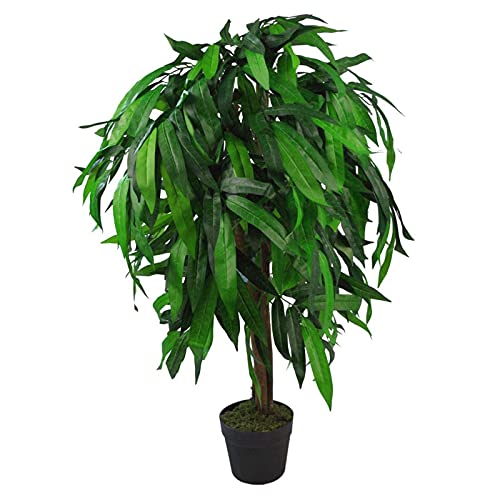 Leaf Design UK Künstliche Mango-Pflanze, realistisch, Grün, 100 cm