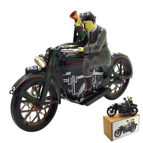 3-rädriges Motorradspielzeug, Motorrad-Aufziehspielzeug,Handgefertigte Motorrad-Ornamente zum Aufziehen | Vintage Weißblech-Ornament, Tischdekoration, Sammlerstück, Spielzeug für und Mädchen