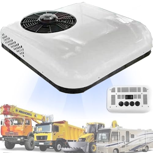 Qiang 850 W All-in-One-Wohnmobil-Dach Klimaanlage,Hocheffiziente Wohnmobil-Kühlung-Geräuscharm Mit Fernbedienung,Für meisten Fahrzeuge,Machen Sie Ihr Wohnmobilleben Besser,White-24V