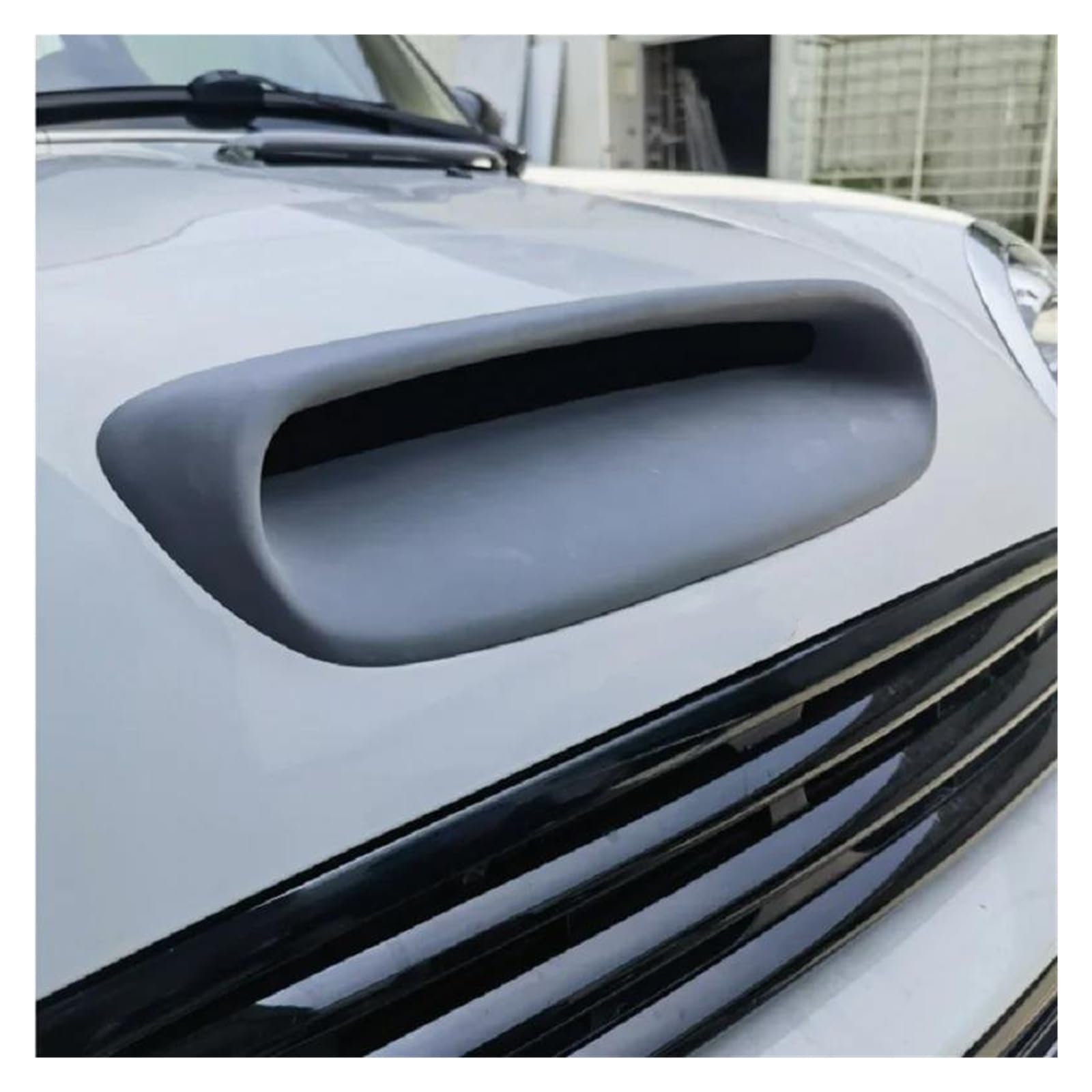 Splitter Für Mini Für Cooper R53 Fiberglas Haube Vent FRP Unlackiert Front Luftkanal Abdeckung Motor Intake Trim Bodykit Carbon Fiber Bonnet Scoop Frontlippe(Fiberglass Unpainted)