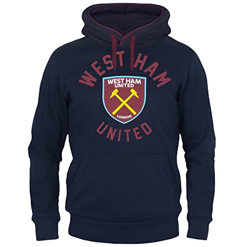 West Ham United FC - Herren Fleece-Kapuzenpullover mit Grafik-Print - Offizielles Merchandise - Geschenk für Fußballfans - M