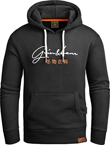 Grin&Bear Hoodie Herren Sweatshirt GEC703 Schwarz L