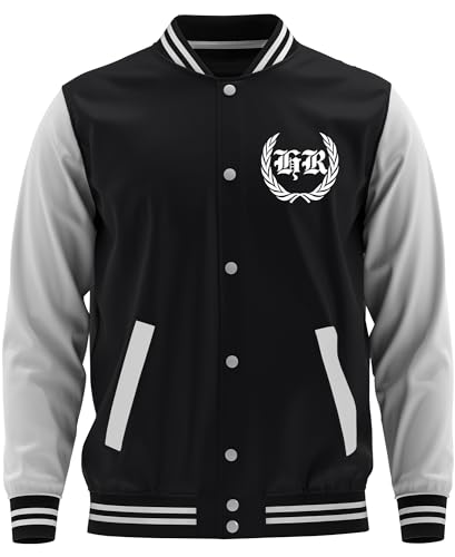 Mein Leben Rostock Herren College Jacke | Skyline Hoodie Stadt Rostock Jacke Utra Sport Fussball | Schwarz FB (3XL)