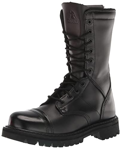 Rocky Damen Springstiefel mit seitlichem Reißverschluss Taktische Militärstiefel, Schwarz, 41.5 EU