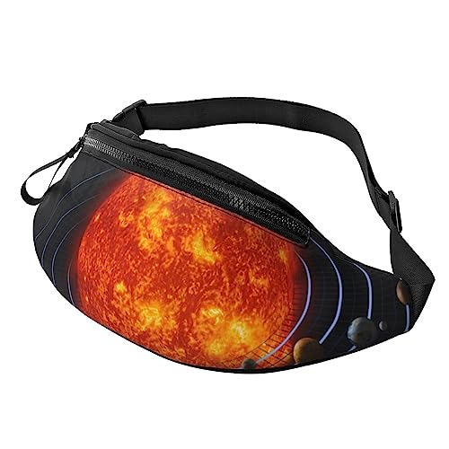 HSJFS Country Farm bedruckte modische Hüfttasche, verstellbare Hüfttasche, lässige Brusttasche, Weltraum Galaxie Sonnensystem, Einheitsgröße