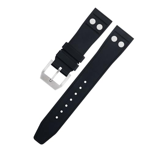 IOTUP Uhrenarmband für IWC Big Pilot Mark Portugieser, 22 mm, Fluorkautschuk mit Nieten, weiches Armband, 22 mm, Achat