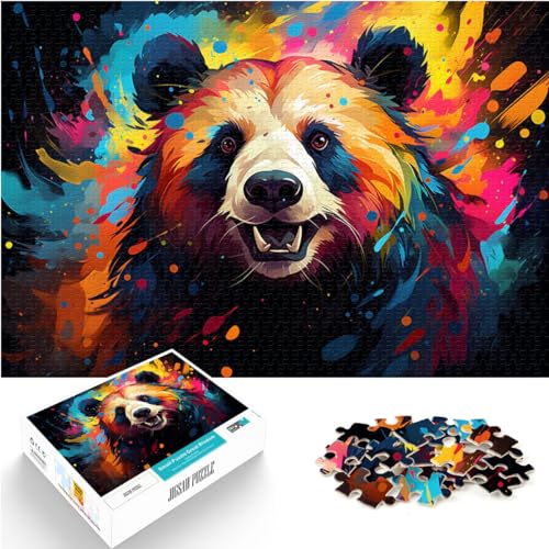 Puzzle zum Ausmalen eines Fantasy-Pandas, 1000-teiliges Puzzle für Erwachsene, Holzpuzzle, interessantes Puzzle zur Stressreduzierung, 1000 Teile (50 x 75 cm)