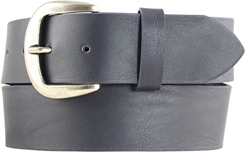 BELTINGER Jeansgürtel aus Vollrindleder 4,5 cm | Breiter Ledergürtel für Damen Herren 45mm | Leder-Gürtel aus echtem Leder | Marine 85cm