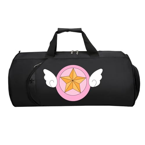 Ca-rd Cap-Tor HandgepäCk Tasche, Handreisegepäck mit Schultergurt Handtasche, Carry On Bag füR Urlaub Und Sport, Schwimmbad, Klinikaufenthalt Flugzeug(Black 2)