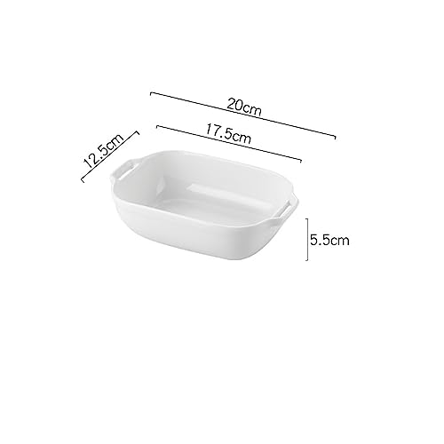 Auflaufform Doppelohr-Auflaufform, einfarbig, for den Ofen, Zuhause, Käse-Backschale, Keramik, lange Auflaufform for Ofen, Mikrowelle, Spülmaschine Backform(B)