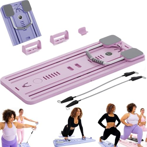 KJZQXYX Pilates-Brett – 2024 bestes Lhanel Pilates-Reformer-Set, vielseitig einsetzbares faltbares Pilates-Reformer-Brett für Zuhause (pink)