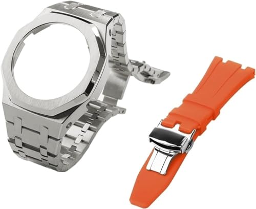 IOTUP Gen 5 Metall-Uhrengehäuse, Lünette und Fluorkautschuk-Uhrenarmband, Kombinationsset, für GA2100, GA2110, GAB2100, GM2100, Mod Kit für Watch Full, GM-2100, Achat