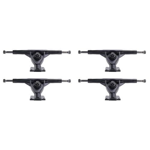 SICOSALT 2X 7 Longboard Trucks Skateboard Truck für Flat-Plate Bridge Aluminium Universal Longboard Skateboard Halterung, Schwarz