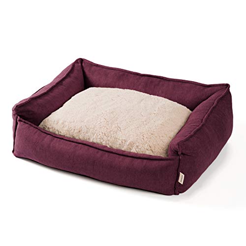 JAMAXX Premium Hundebett Orthopädisch Memory Visco Schaum Waschbar Wendekissen Wasserabweisend / Hundekörbchen Weicher Samtartiger Sofa Stoff Hundekissen Hundekorb PDB2002 / 65x50 (S) Purple