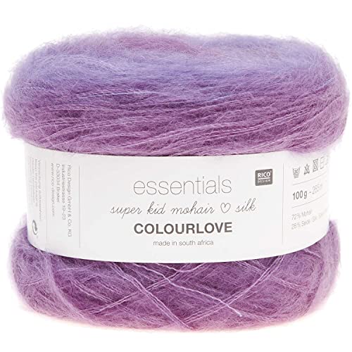 Rico Design Essentials Super Kid Mohair Loves Silk Colourlove 100g 265m violett