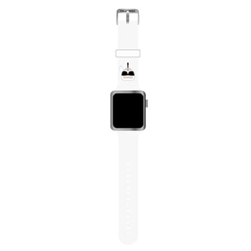 Karl Lagerfeld KLAWMSLKW Riemen an Apple Watch 38/40/41mm weiß Silicone Karl Heads