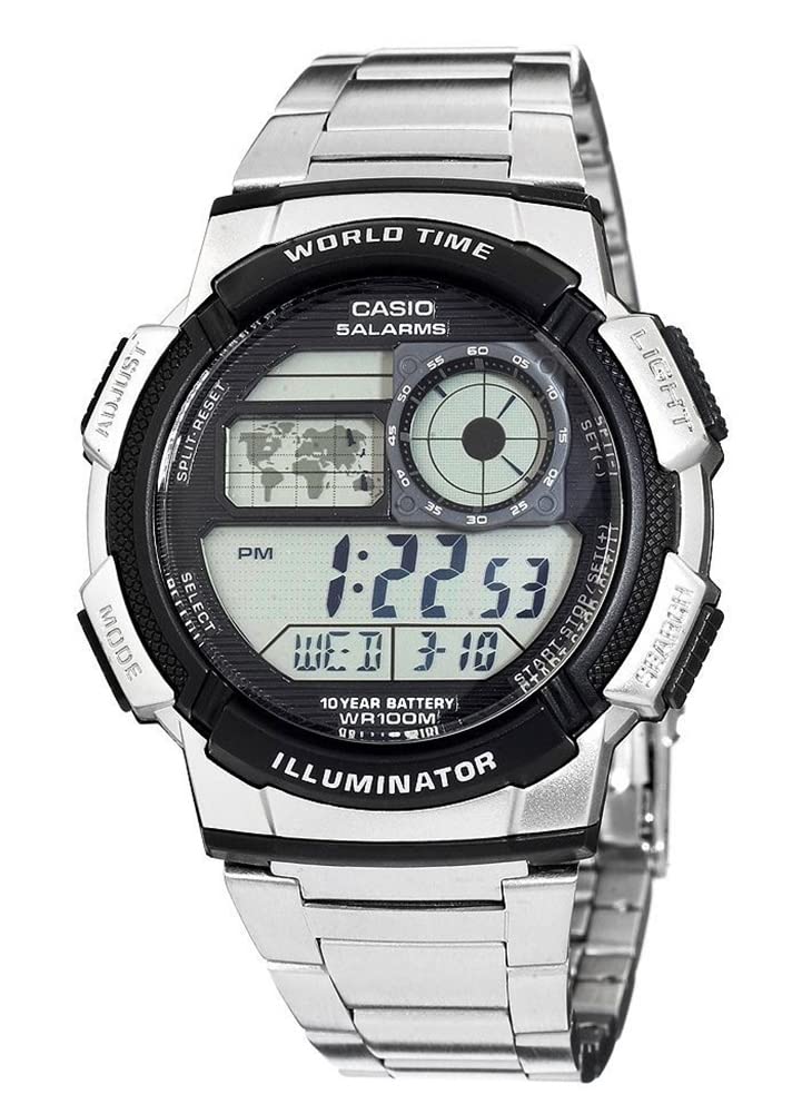 Casio HerrenArmbanduhr Digital Quarz Edelstahl AE-1000WD-1AVEF