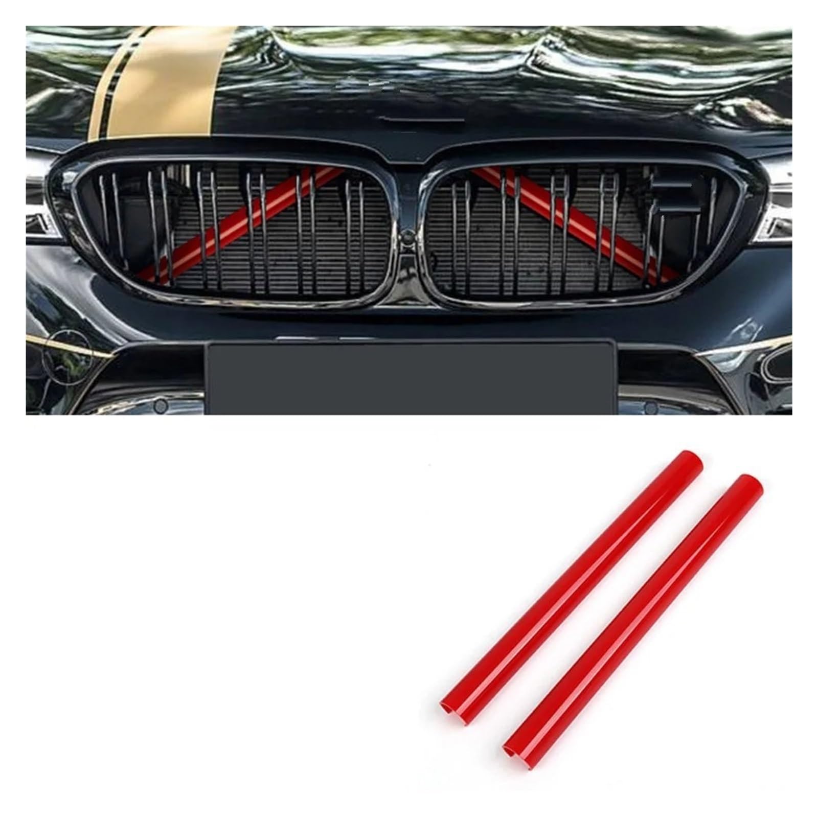 Frontgrills Für F10 F11 F02 F30 F32 F44 Serie Auto Sport Styling Dekoration Abdeckrahmen F20 F21 F22 F23 Kühlergrill Zierleisten Front Bumper Grille(Red)