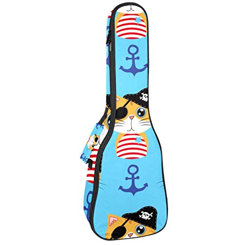 Ukulele Koffer Piratenschiff Katze Ukulele Tasche 21 Zoll Wasserdicht Oxford Gig Bag Mit Tasche Für Jungen Mädchen
