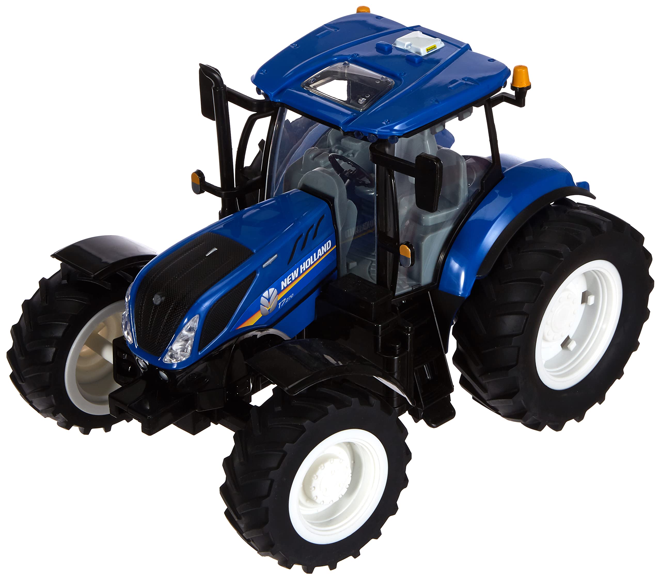 TOMYBritains 43156A1 New Holland, T7.270 Kinder Traktor mit Sound und Licht mit Schaufel zum Anstecken Traktor mit Frontgewicht für Kinder ab 3 Jahre