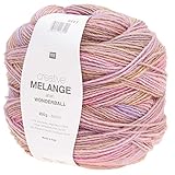 Rico Creative Melange Aran Wonderball Colour Gradient Wool Needle Size 5 mm for Knitting or Crocheting, Wool 200 g Ball