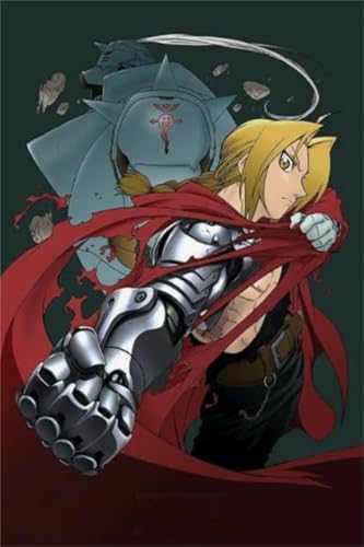 HfmQuisutron Jigsaw Puzzle 1000 Teile Klassisches Anime Fullmetal Poster Holzpuzzle Home Stressabbau Spiel Vf81Za