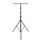 as - Schwabe Profi XL Stativ für LED-Strahler / Halogen-Strahler – Stativ mit Universaltraverse geeignet zur Halterung von Baustrahlern und Leuchten I Höhenverstellbar bis 4,00 m – Blau I 46751