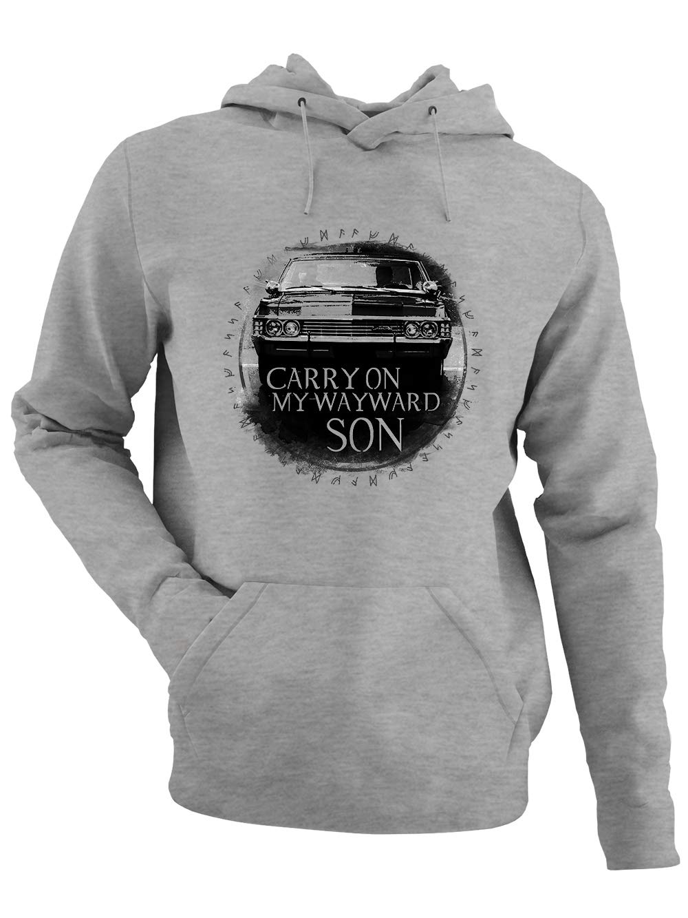 clothinx Carry On My Wayward Son | Kult Auto Fanartikel Join The Hunt | Geschenk zum Staffel und Serien-Finale Herren Kapuzen-Pullover Grau Gr. L