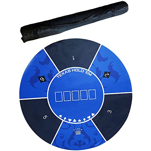 BFVAKBKYT Professionelle Pokermatte für Tische, Professionelle Pokermatte mit Faltbarer Tragetasche, perfekt for Familienfeiern, Pokerspiele(Blue)